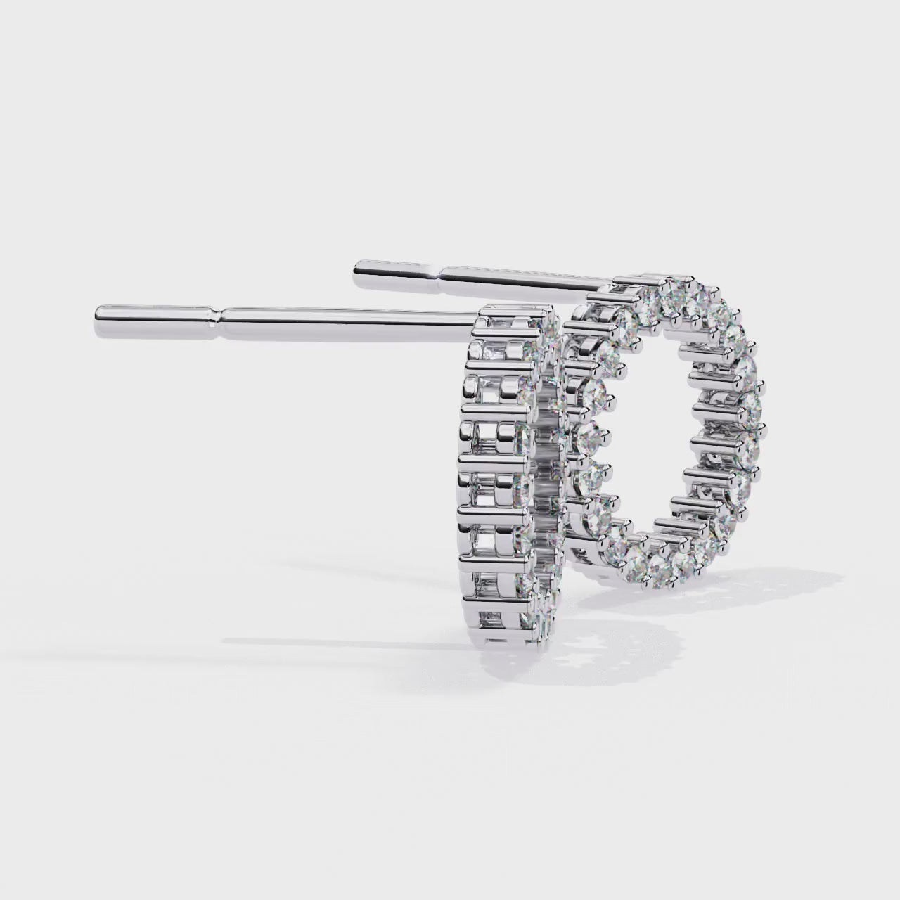 Lab Grown Diamond Studded Circle Earrings | Open Hoop Studs | Minimalist & Sustainable Diamond Jewelry –Lustraa’s Minimalist Earrings