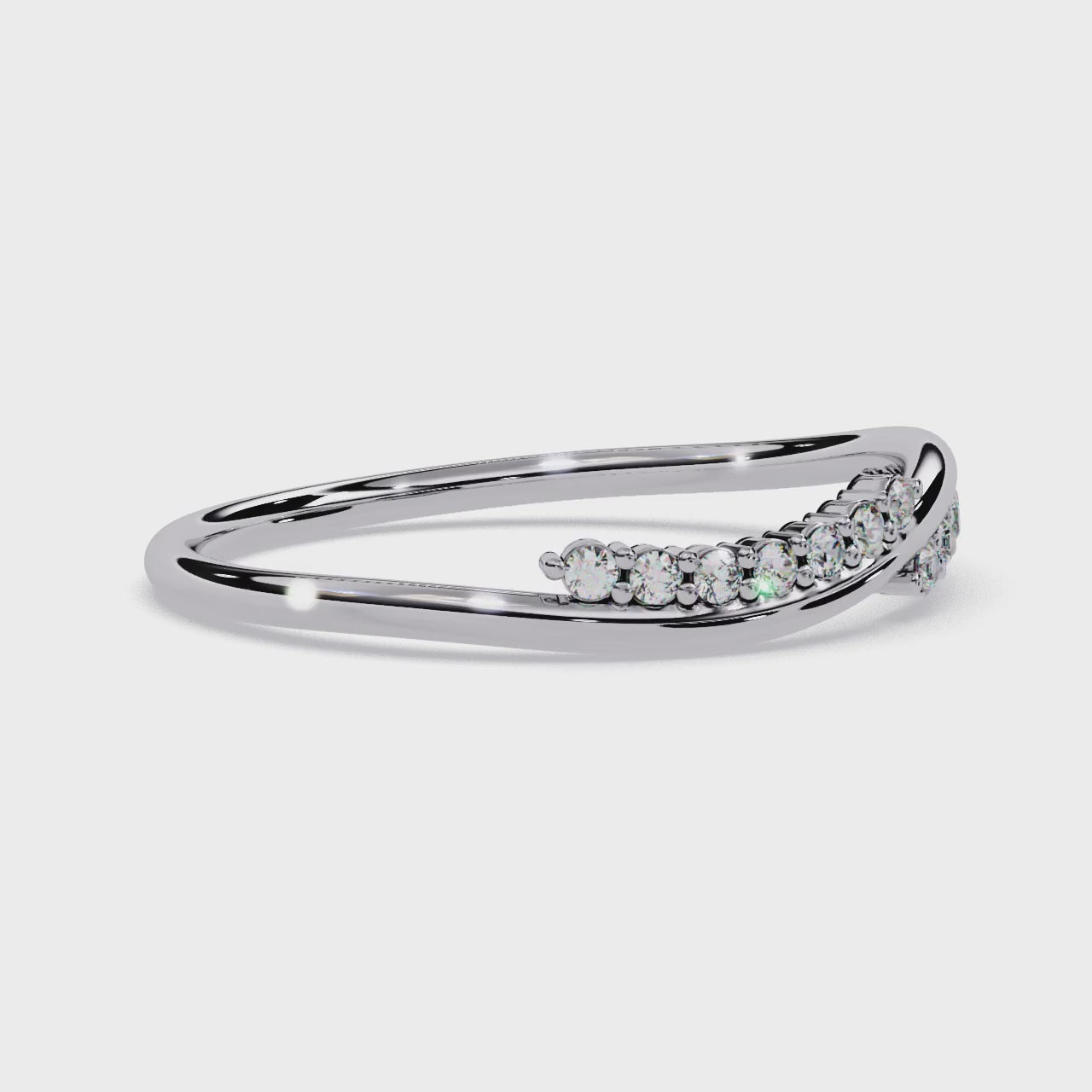 Diamond Ring – Minimalist Curved Statement Dainty Crossover Design for Women – Lustraa’s Minimalist Ring