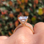 Radiant Cut Lab Grown Diamond Solitaire Engagement Ring with Round Side Diamonds – Elegant Bridal Ring – Lustraa’s Solitaire Ring