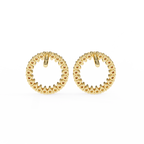 Lab Grown Diamond Studded Circle Earrings – Open Hoop Studs – Minimalist & Sustainable Diamond Jewelry –Lustraa’s Minimalist Earrings