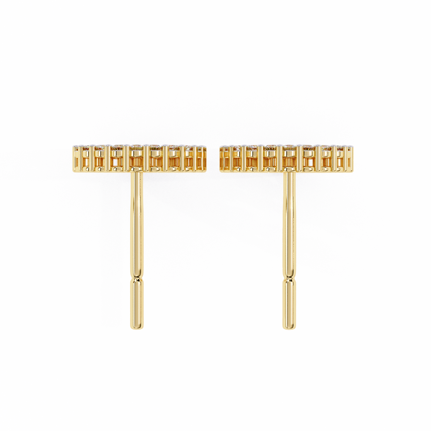 Lab Grown Diamond Studded Circle Earrings | Open Hoop Studs | Minimalist & Sustainable Diamond Jewelry –Lustraa’s Minimalist Earrings