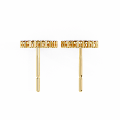 Lab Grown Diamond Studded Circle Earrings | Open Hoop Studs | Minimalist & Sustainable Diamond Jewelry –Lustraa’s Minimalist Earrings