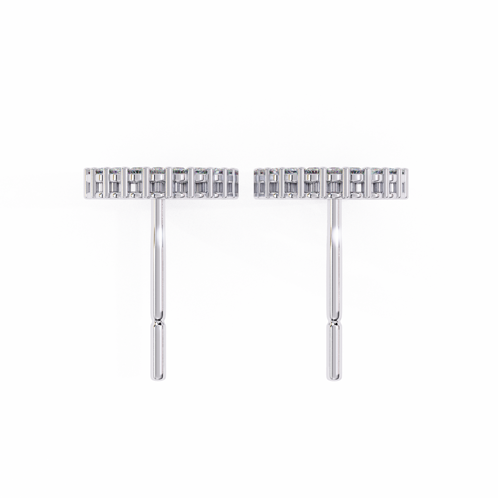 Lab Grown Diamond Studded Circle Earrings – Open Hoop Studs – Minimalist & Sustainable Diamond Jewelry –Lustraa’s Minimalist Earrings