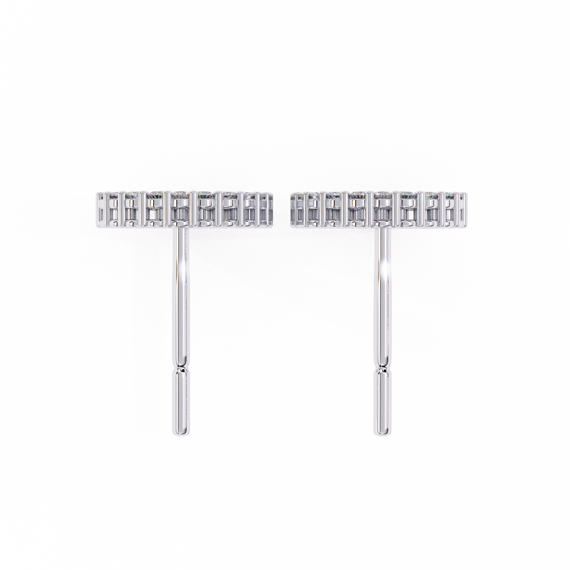 Lab Grown Diamond Studded Circle Earrings – Open Hoop Studs – Minimalist & Sustainable Diamond Jewelry –Lustraa’s Minimalist Earrings