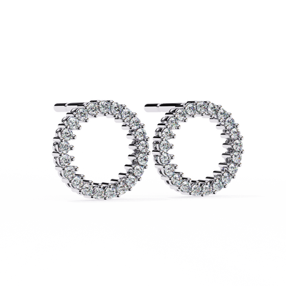 Lab Grown Diamond Studded Circle Earrings | Open Hoop Studs | Minimalist & Sustainable Diamond Jewelry –Lustraa’s Minimalist Earrings