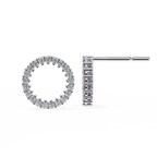 Lab Grown Diamond Studded Circle Earrings – Open Hoop Studs – Minimalist & Sustainable Diamond Jewelry –Lustraa’s Minimalist Earrings