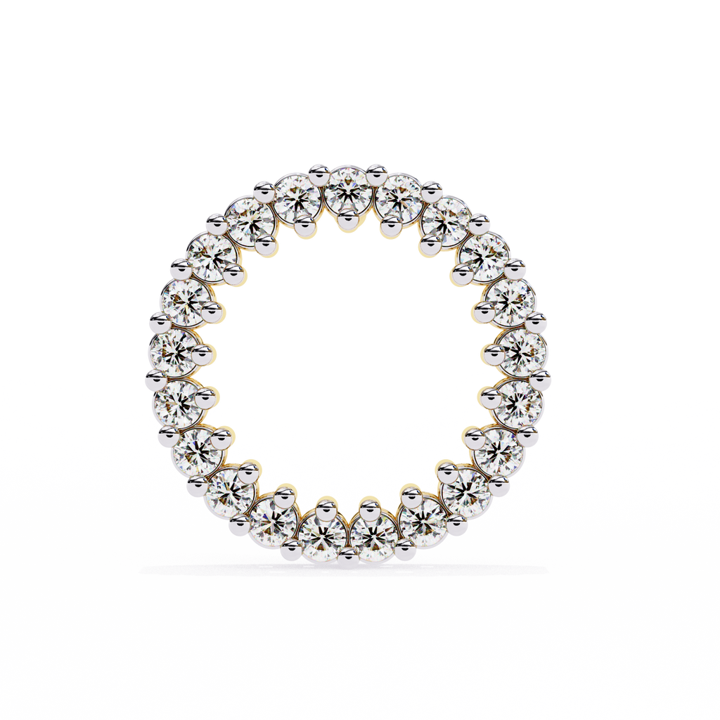 Lab Grown Diamond Studded Circle Earrings – Open Hoop Studs – Minimalist & Sustainable Diamond Jewelry –Lustraa’s Minimalist Earrings