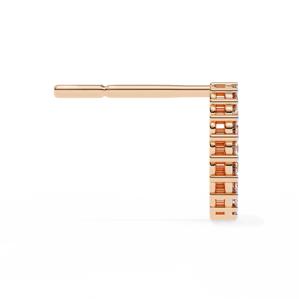 Lab Grown Diamond Studded Circle Earrings – Open Hoop Studs – Minimalist & Sustainable Diamond Jewelry –Lustraa’s Minimalist Earrings