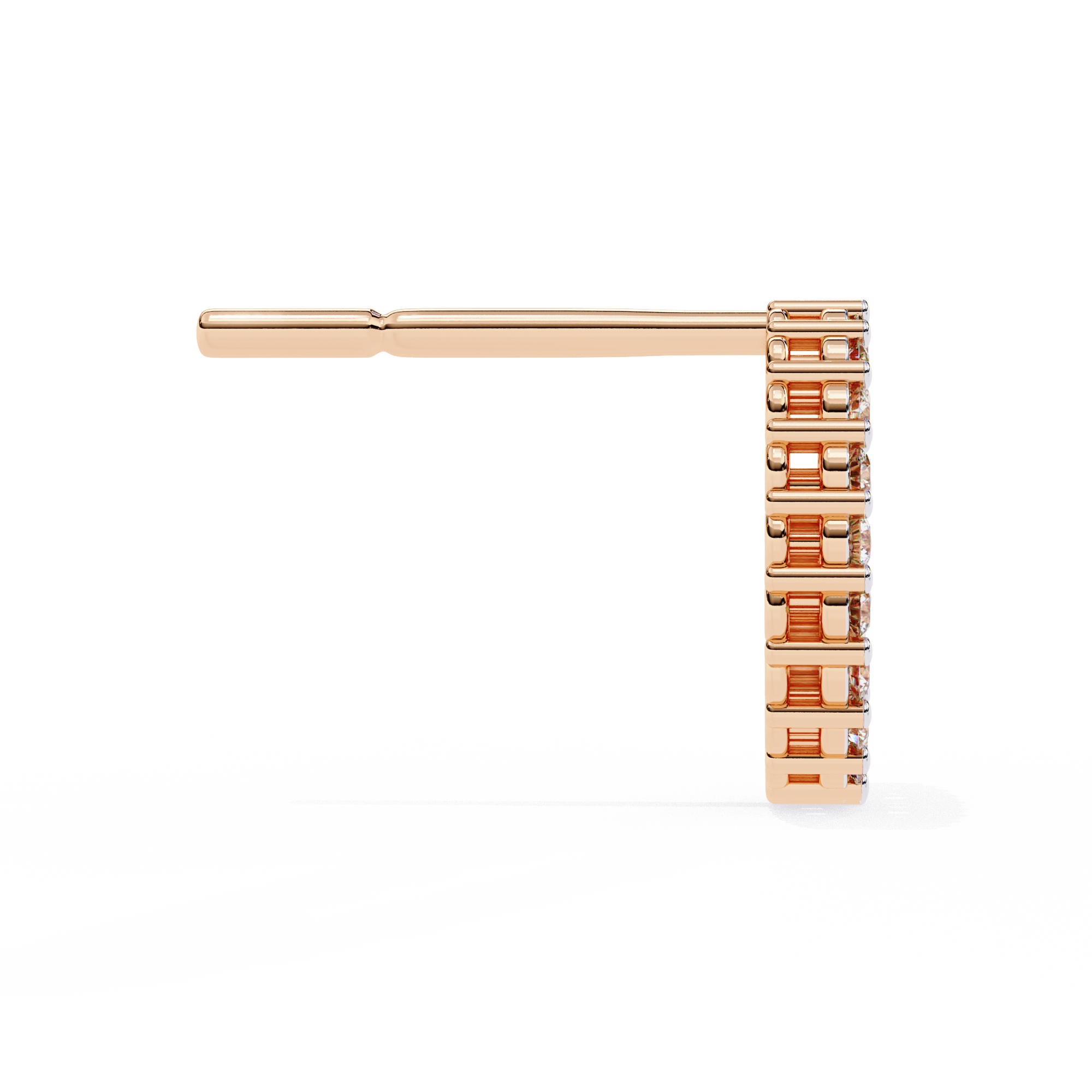 Lab Grown Diamond Studded Circle Earrings – Open Hoop Studs – Minimalist & Sustainable Diamond Jewelry –Lustraa’s Minimalist Earrings