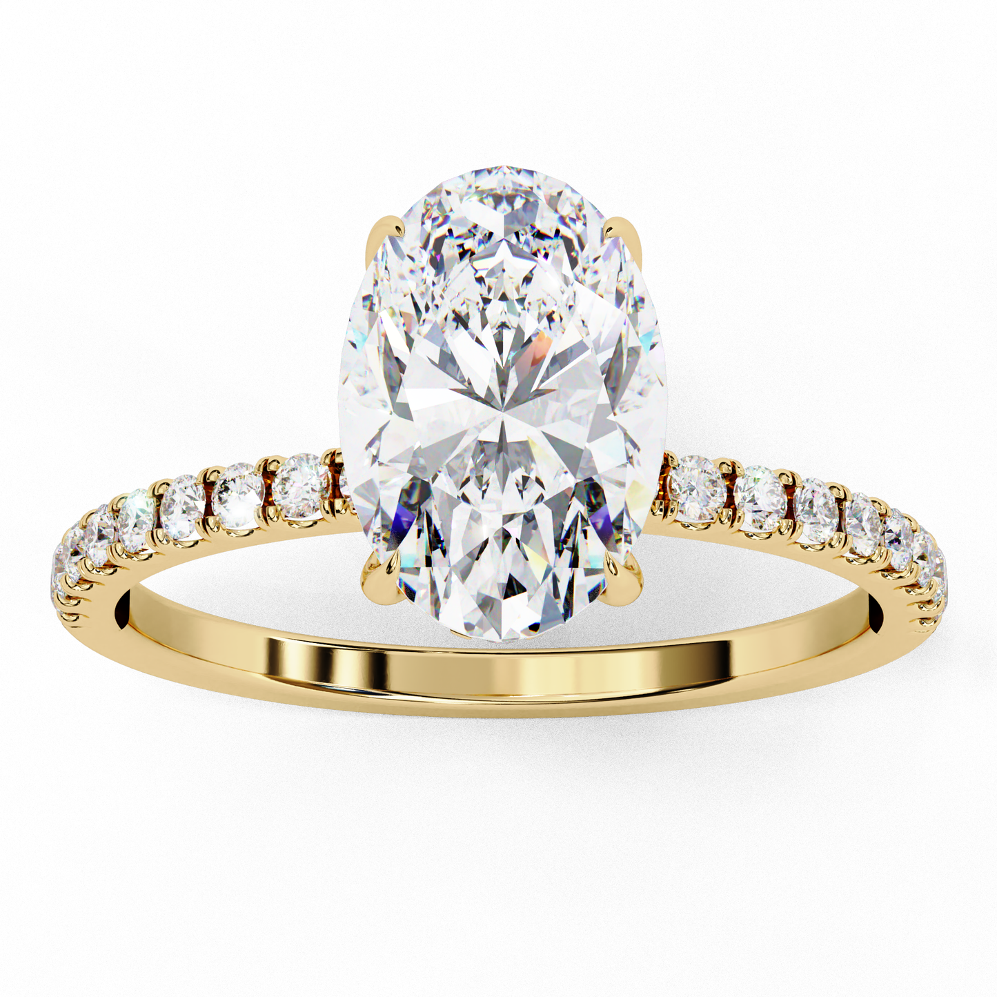1.20 Carat Oval Cut Lab Grown Diamond Hidden Halo Ring – Solitaire Engagement Ring – Lustraa’s Oval Diamond Ring