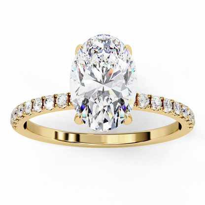 1.20 Carat Oval Cut Lab Grown Diamond Hidden Halo Ring – Solitaire Engagement Ring – Lustraa’s Oval Diamond Ring