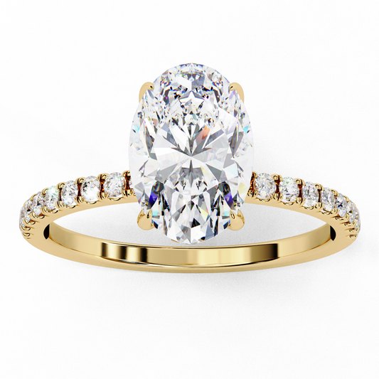 1.20 Carat Oval Cut Lab Grown Diamond Hidden Halo Ring – Solitaire Engagement Ring – Lustraa’s Oval Diamond Ring