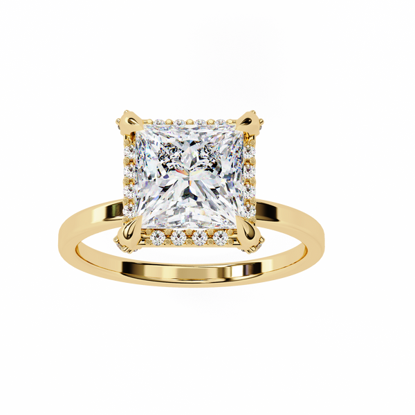 Princess Cut Lab Grown Diamond Engagement Ring – 2 CT Elegant Bridal Ring, Solitaire Wedding Jewelry– Lustraa’s Princess Diamond Ring