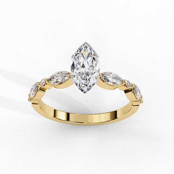 Marquise Cut Lab Grown Diamond Engagement Ring – 1.71 CT Solitaire Bridal Ring, Minimalist Wedding Jewelry- Lustraa’s Fancy Solitaire Ring
