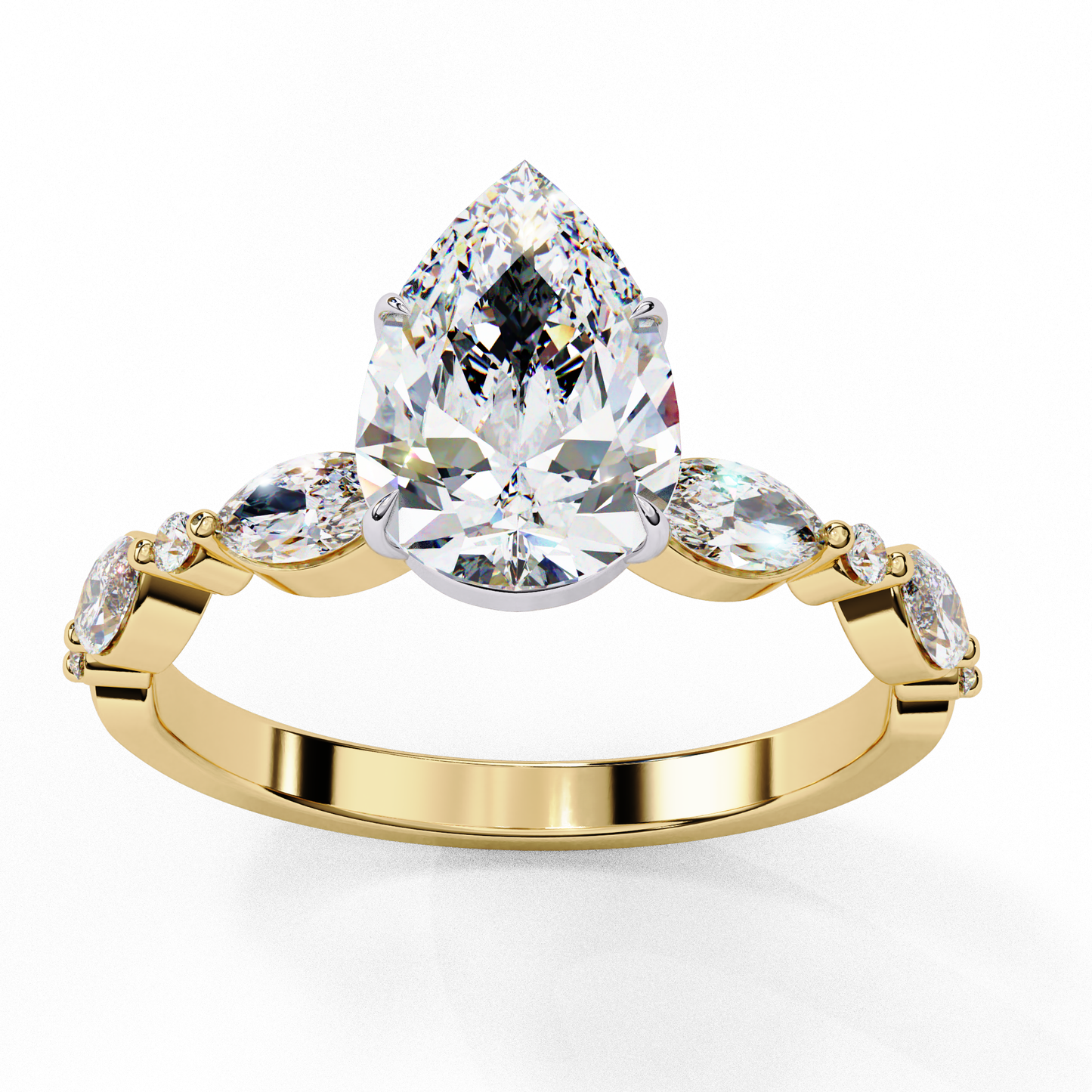 0.89 Carat Pear Shaped Lab Grown Diamond Ring – Solitaire Engagement Ring – Lustraa’s Pear Diamond Ring