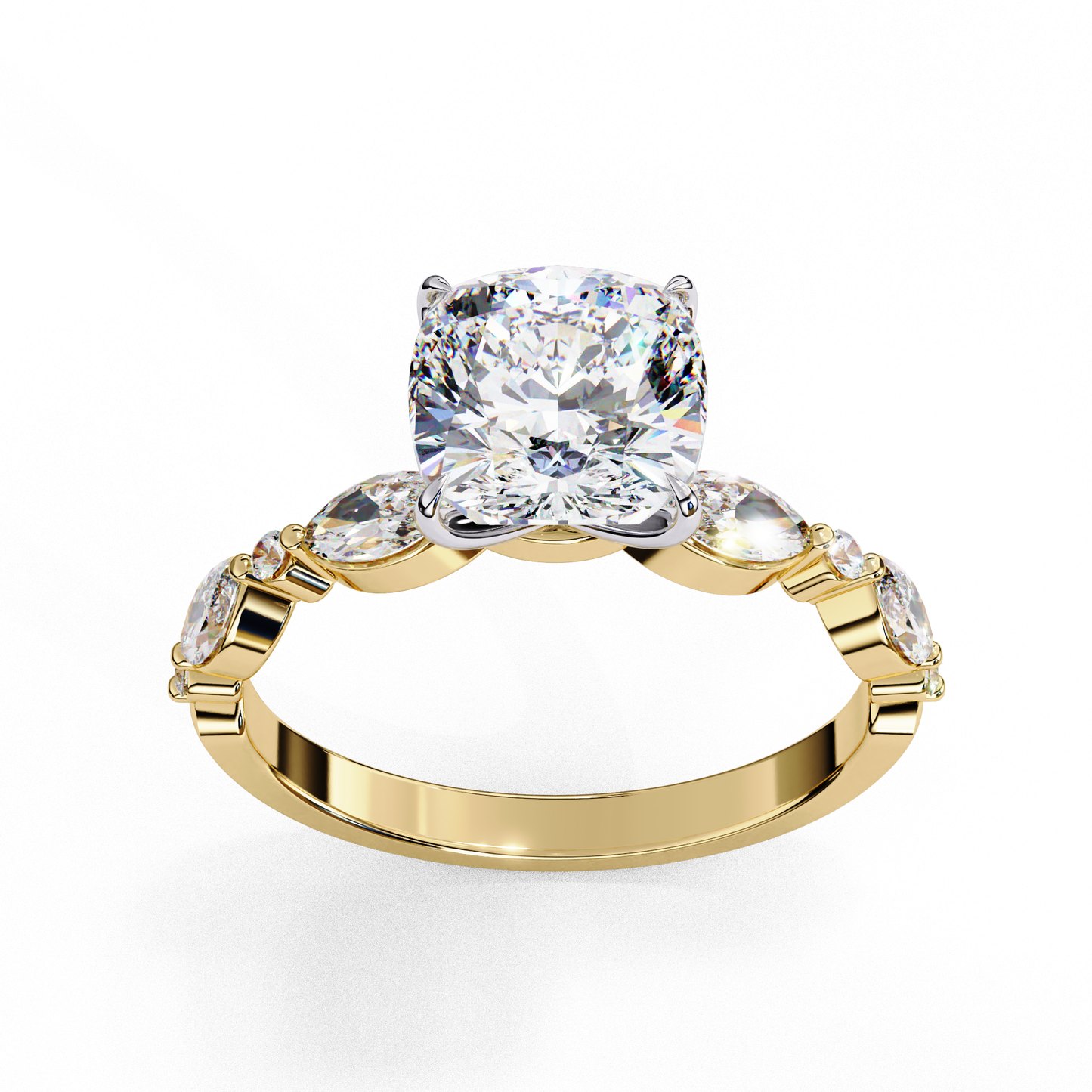 2.65 Carat Cushion Square Lab Grown Diamond Ring – Solitaire Engagement Ring– Lustraa’s Classic Cushion Cut Diamond Ring