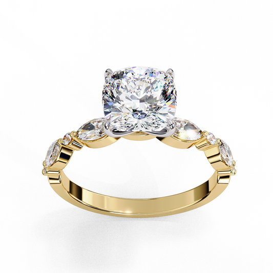 2.65 Carat Cushion Square Lab Grown Diamond Ring – Solitaire Engagement Ring– Lustraa’s Classic Cushion Cut Diamond Ring