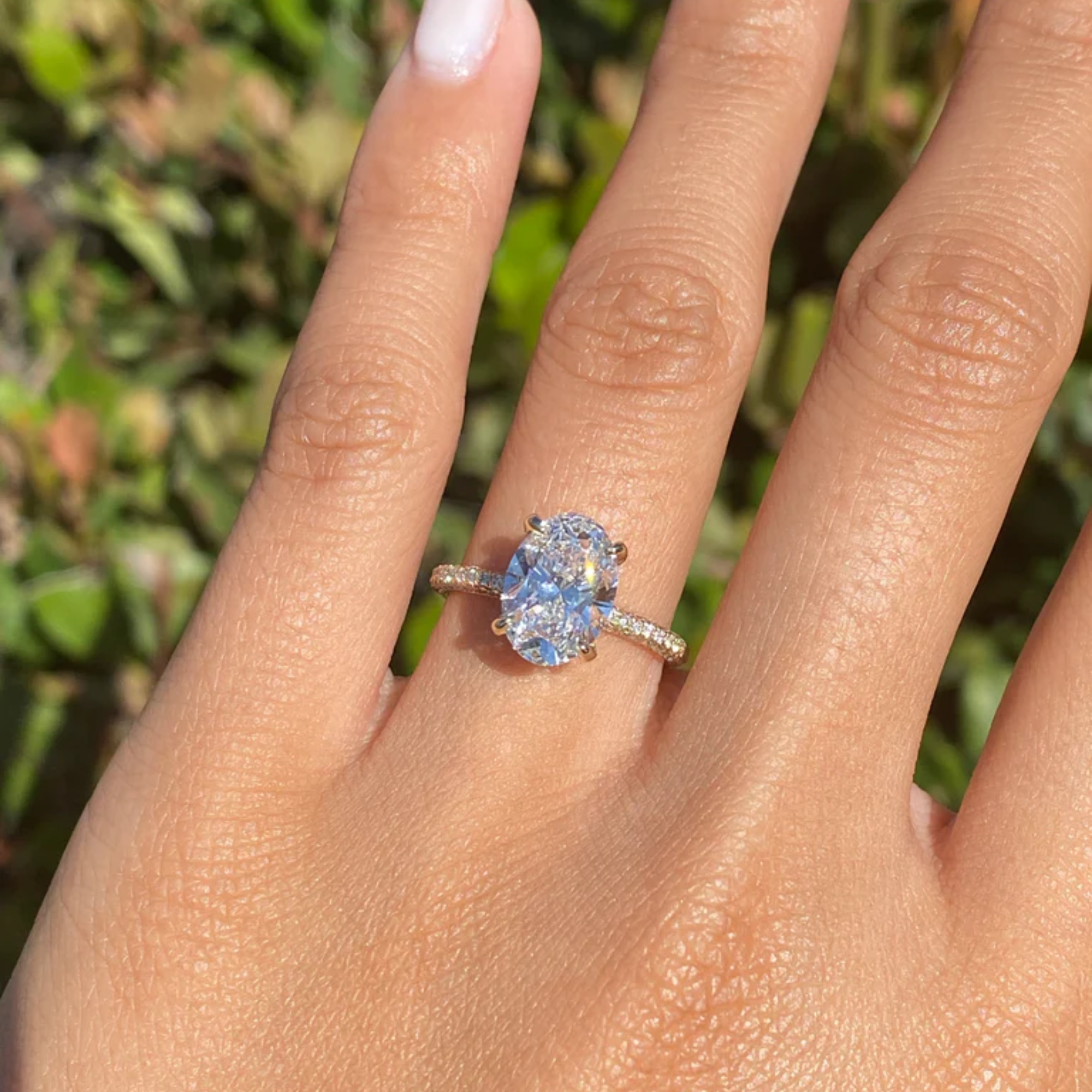 Oval Lab Grown Diamond Engagement Ring – 1.20 CT Hidden Halo Solitaire Bridal Ring, Wedding Band Jewelry– Lustraa’s Oval Diamond Ring