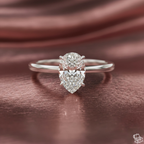 Pear Cut Lab Grown Diamond Solitaire Engagement Ring – Teardrop Diamond Ring in Gold – Lustraa’s Elegant Pear Solitaire