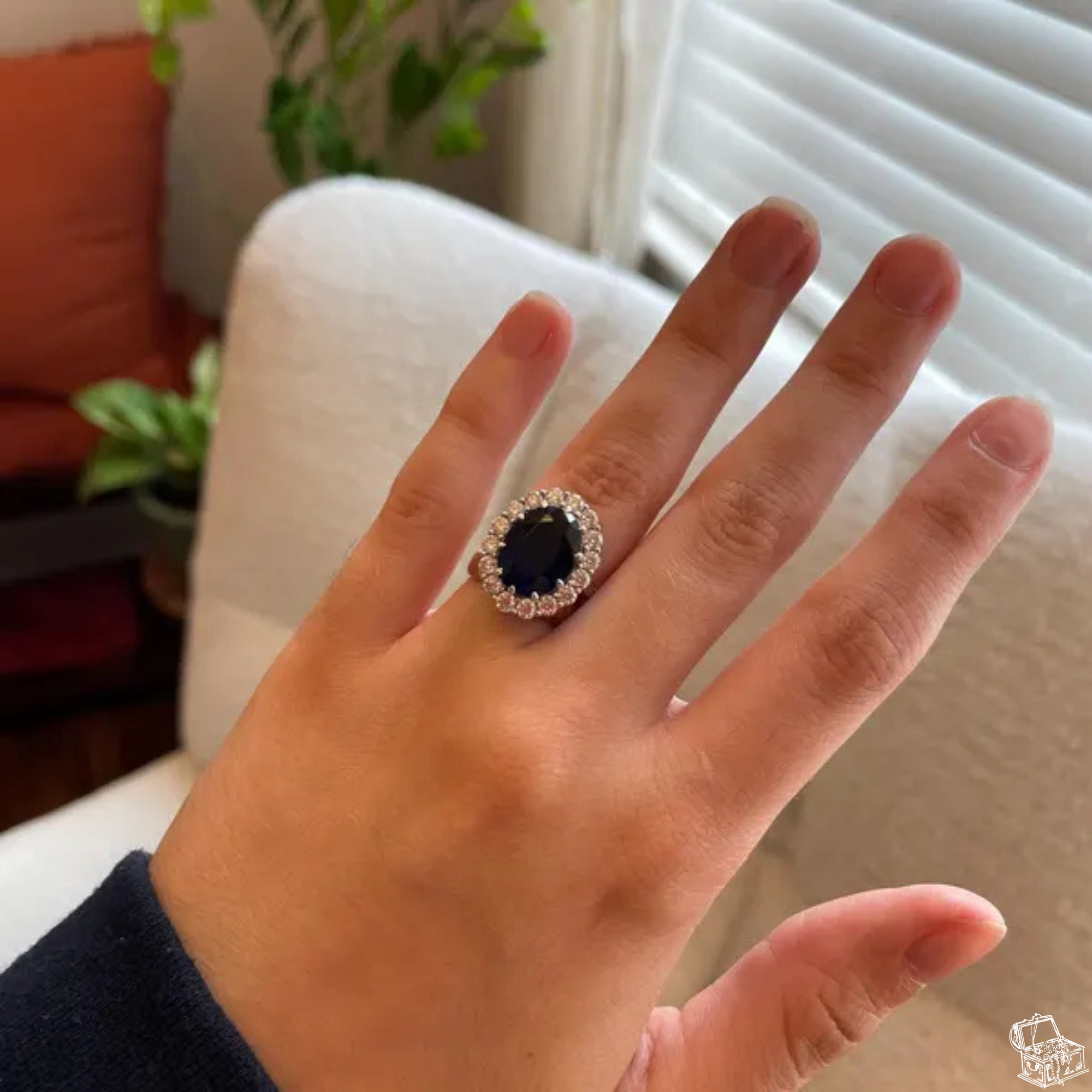 Blue Oval Cut Halo Engagement Ring – 0.45 CT Blue Oval Diamond Halo band – Unique Colored Diamond Ring – Lustraa’s Halo Ring