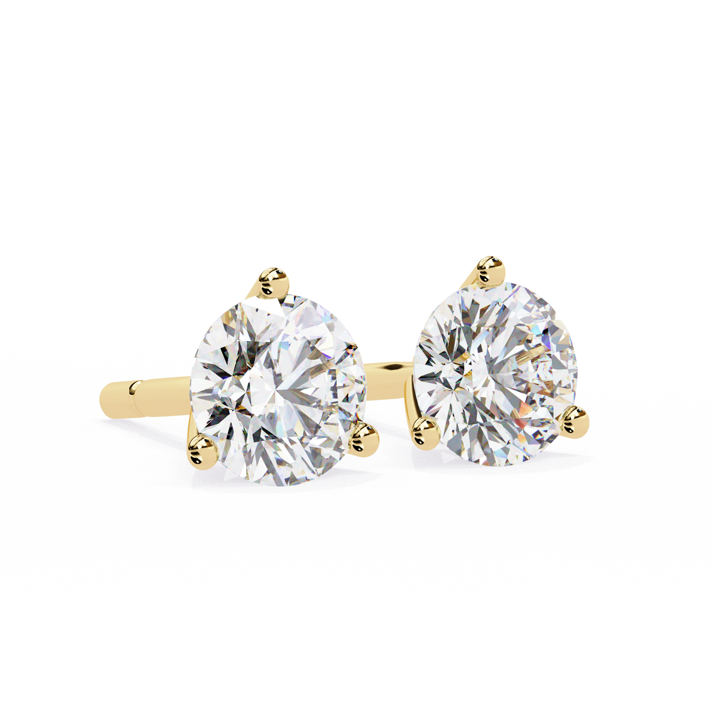 2.57 Carat Lab Grown Diamond Stud Earrings – Round Brilliant Cut – 3-Prong Setting –Lustraa’s Diamond Earrings