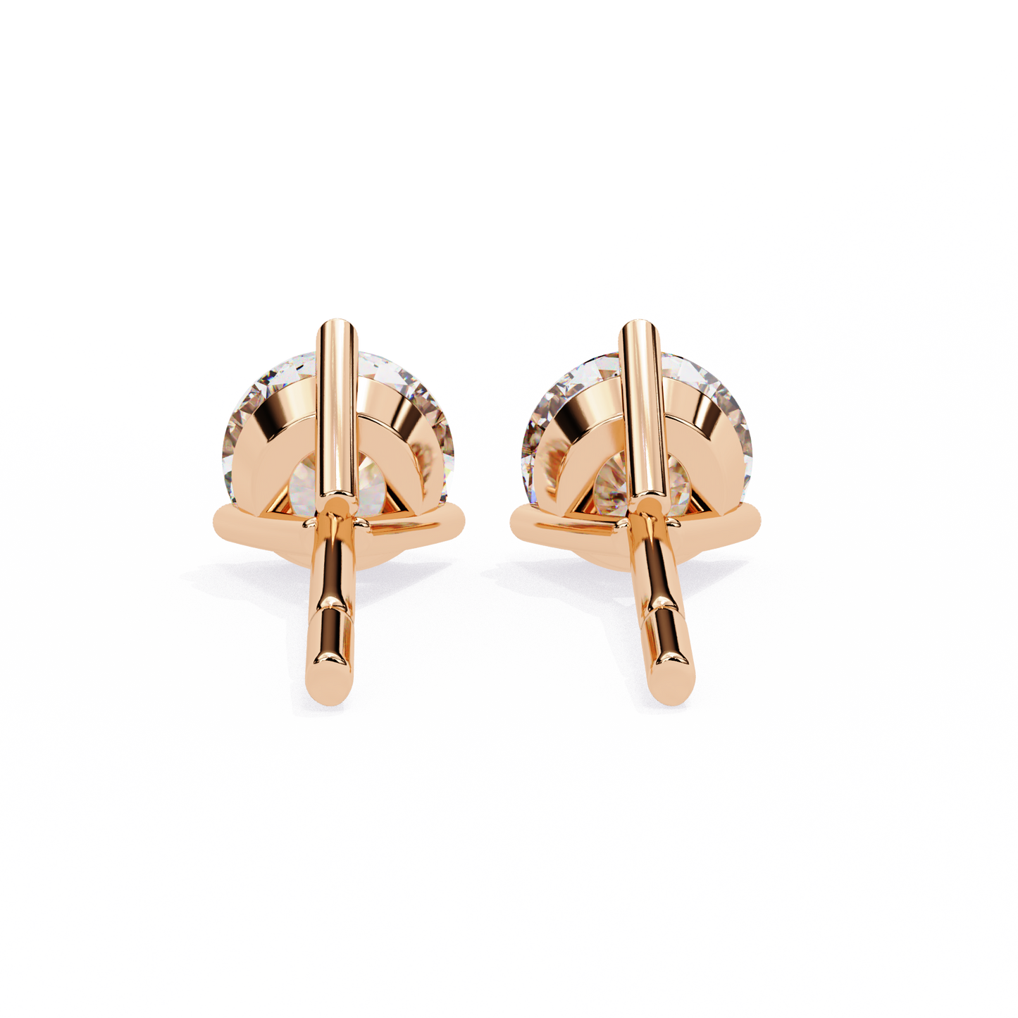 2.57 Carat Lab Grown Diamond Stud Earrings – Round Brilliant Cut – 3-Prong Setting –Lustraa’s Diamond Earrings