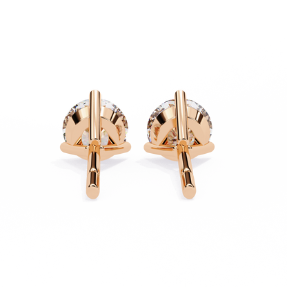 2.57 Carat Lab Grown Diamond Stud Earrings – Round Brilliant Cut – 3-Prong Setting –Lustraa’s Diamond Earrings