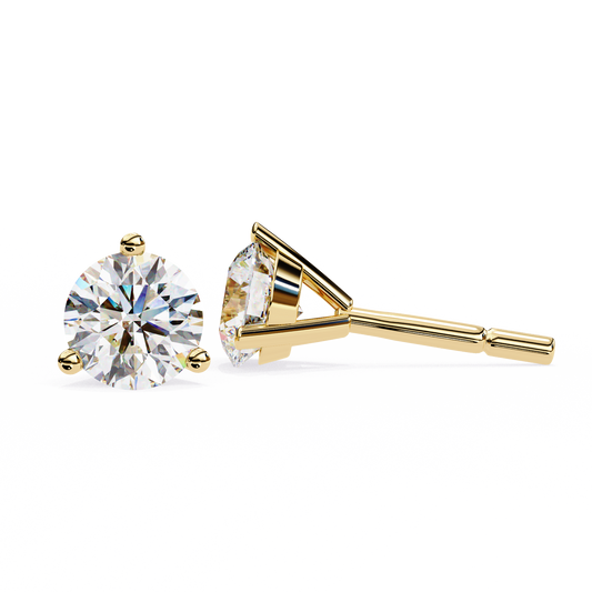 2.57 Carat Lab Grown Diamond Stud Earrings – Round Brilliant Cut – 3-Prong Setting –Lustraa’s Diamond Earrings