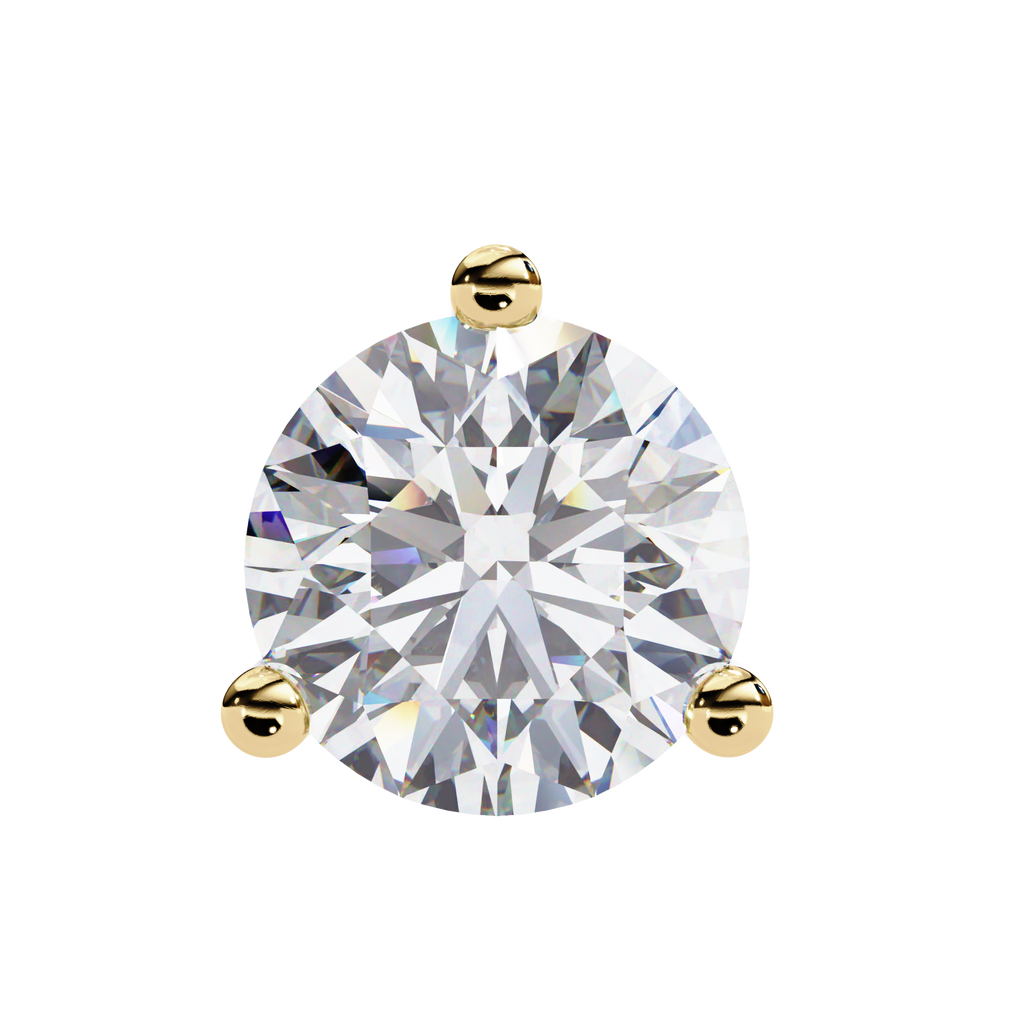 Round Diamond Stud Earrings – Lab Grown Brilliant Cut 3-Prong Setting, 2.57 Carat Diamond Studs– Lustraa’s Studded Earrings