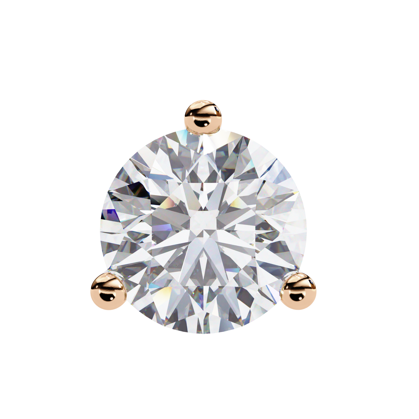 2.57 Carat Lab Grown Diamond Stud Earrings – Round Brilliant Cut – 3-Prong Setting –Lustraa’s Diamond Earrings