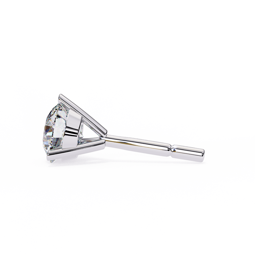 Round Diamond Stud Earrings – Lab Grown Brilliant Cut 3-Prong Setting, 2.57 Carat Diamond Studs– Lustraa’s Studded Earrings