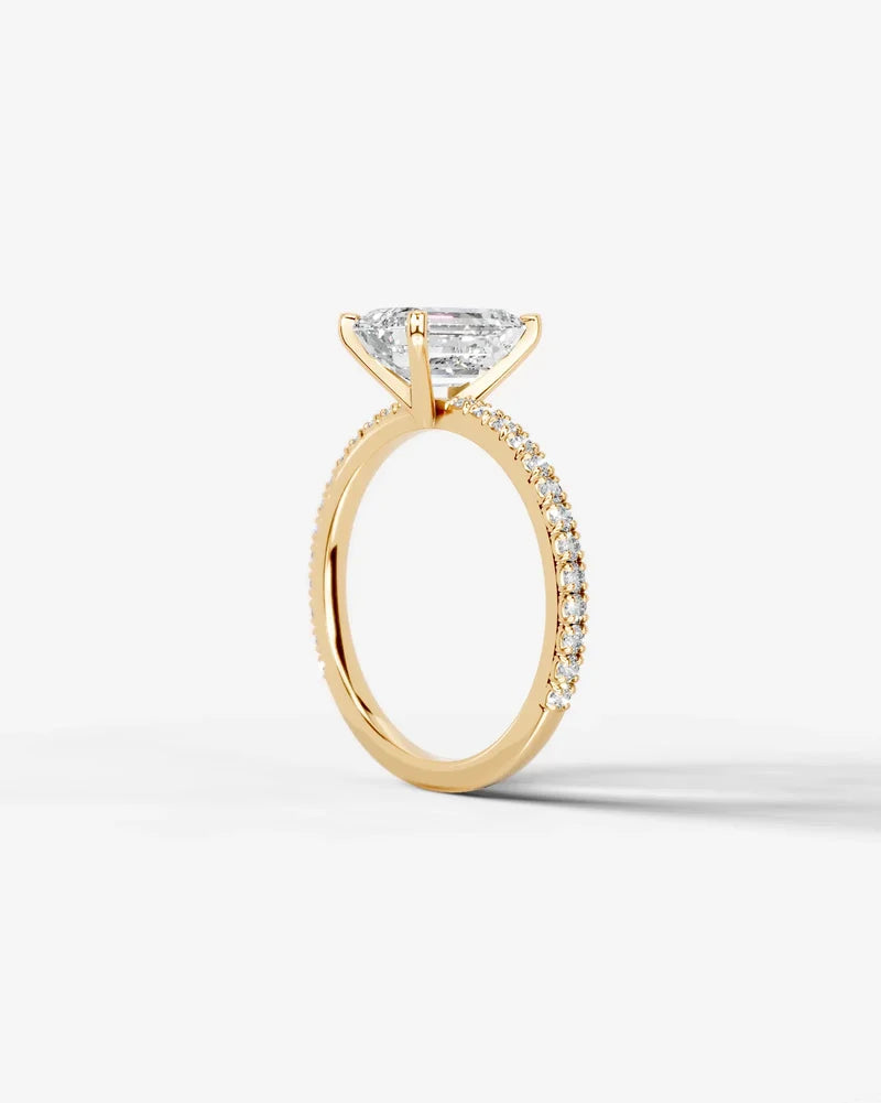 2 Carat Lab Grown Diamond Viviana Emerald Cut Sidestone Engagement Ring