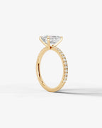 2 Carat Lab Grown Diamond Viviana Emerald Cut Sidestone Engagement Ring