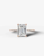 2 Carat Lab Grown Diamond Viviana Emerald Cut Sidestone Engagement Ring