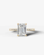 2 Carat Lab Grown Diamond Viviana Emerald Cut Sidestone Engagement Ring