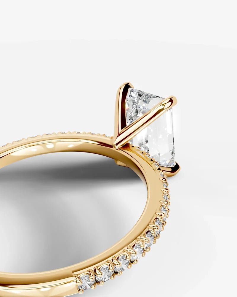 2 Carat Lab Grown Diamond Viviana Emerald Cut Sidestone Engagement Ring