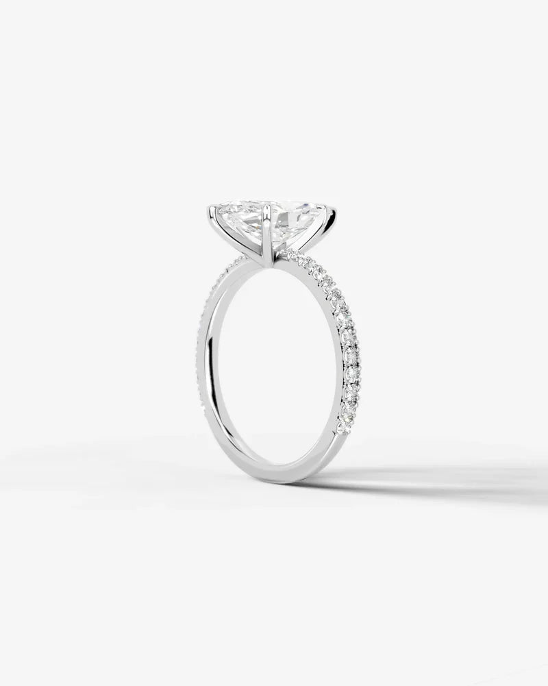 2 Carat Lab Grown Diamond Elara Marquise Cut Sidestone Engagement Ring
