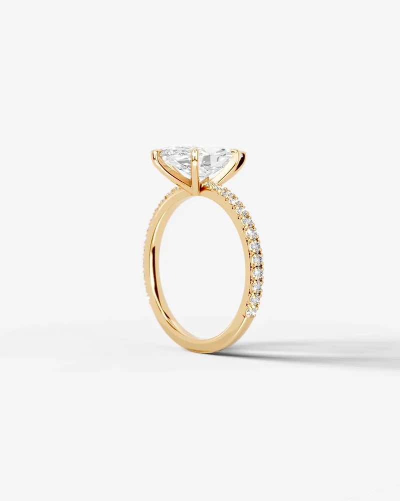 2 Carat Lab Grown Diamond Elara Marquise Cut Sidestone Engagement Ring