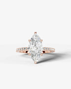 2 Carat Lab Grown Diamond Elara Marquise Cut Sidestone Engagement Ring