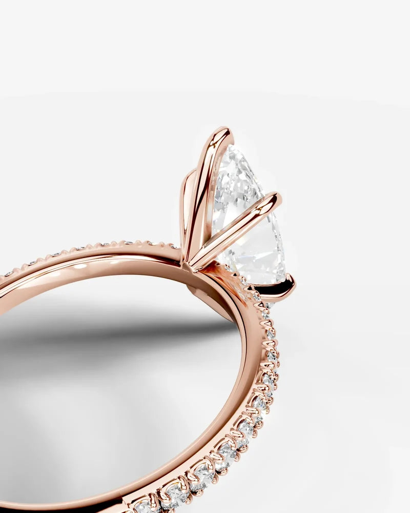 2 Carat Lab Grown Diamond Elara Marquise Cut Sidestone Engagement Ring