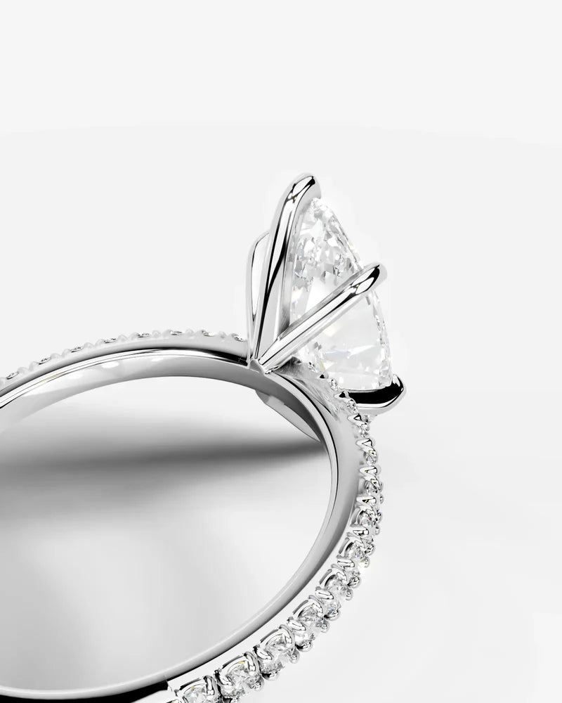 2 Carat Lab Grown Diamond Elara Marquise Cut Sidestone Engagement Ring