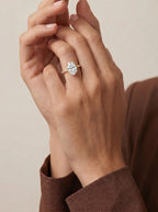 2 Carat Lab Grown Diamond Seraphina Oval Cut Sidestone Engagement Ring