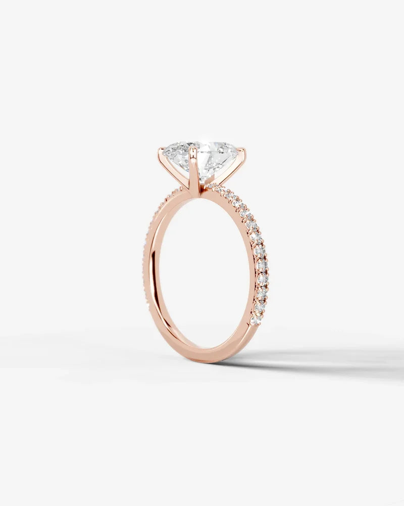 2 Carat Lab Grown Diamond Seraphina Oval Cut Sidestone Engagement Ring