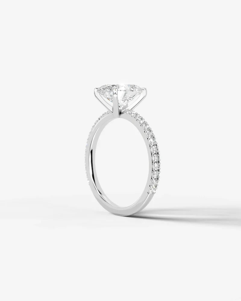 2 Carat Lab Grown Diamond Seraphina Oval Cut Sidestone Engagement Ring
