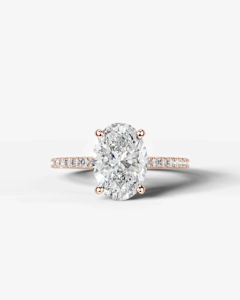 2 Carat Lab Grown Diamond Seraphina Oval Cut Sidestone Engagement Ring