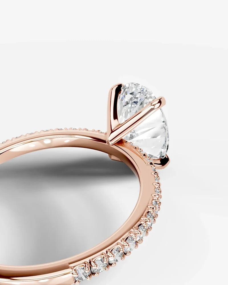 2 Carat Lab Grown Diamond Seraphina Oval Cut Sidestone Engagement Ring