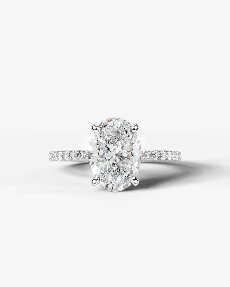2 Carat Lab Grown Diamond Seraphina Oval Cut Sidestone Engagement Ring