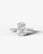 2 Carat Lab Grown Diamond Seraphina Oval Cut Sidestone Engagement Ring