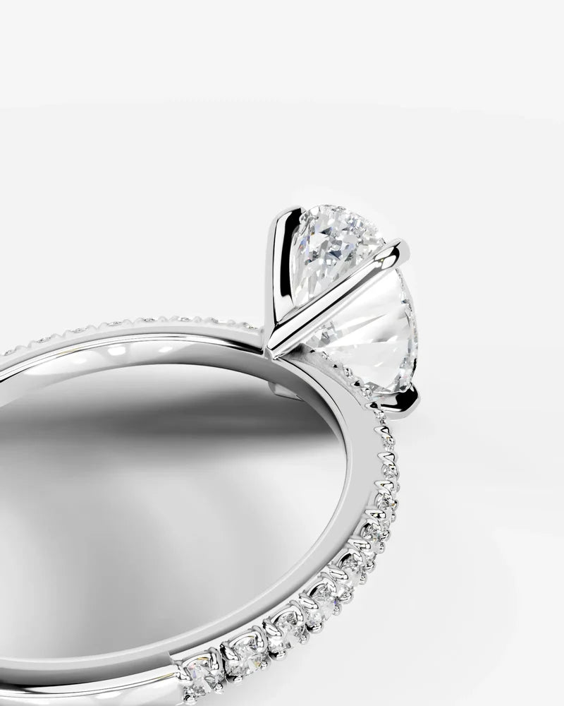 2 Carat Lab Grown Diamond Seraphina Oval Cut Sidestone Engagement Ring