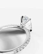 2 Carat Lab Grown Diamond Seraphina Oval Cut Sidestone Engagement Ring
